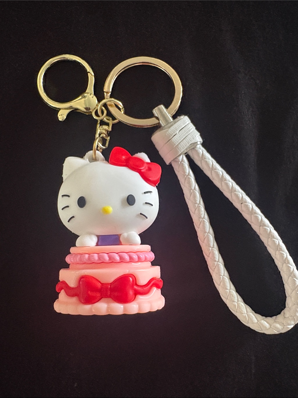 Hello Kitty Pink & Red Keychain Bag Charm
